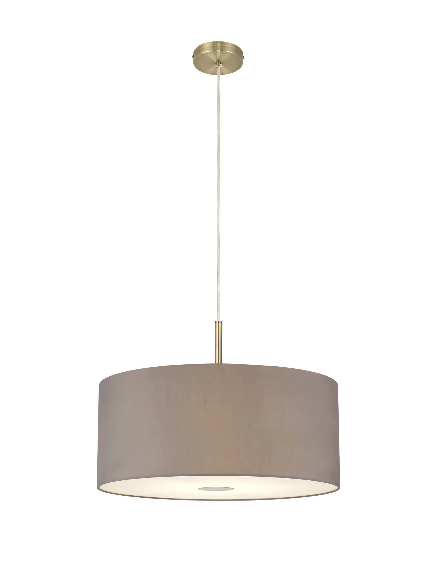 Baymont 50cm Pendant 1 Light Antique Brass, Grey, Frosted Diffuser DK0230  Deco Baymont AB GR